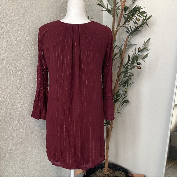 Altar’d State Long Sleeve Tunic Dress w/ lace detailing - Picture 3 of 12